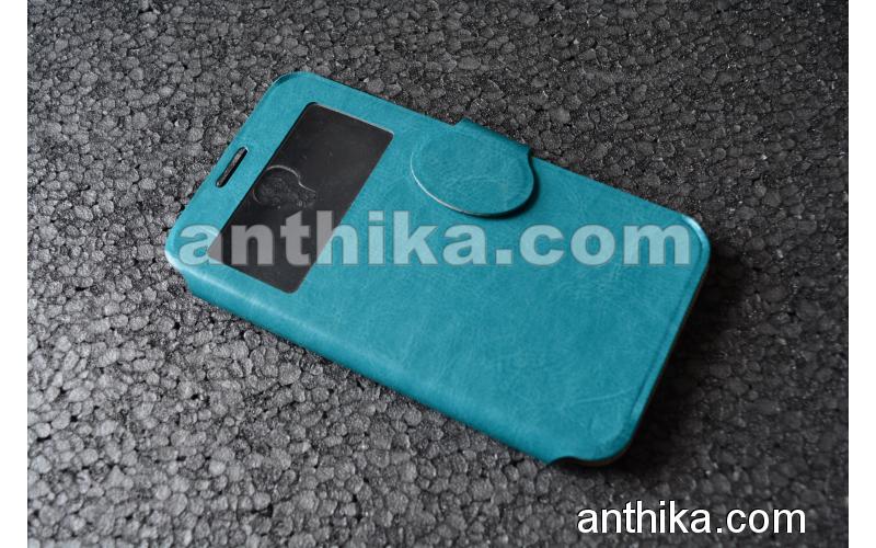 Samsung i9200 Galaxy Mega Kapak High Quality Flip Cover Blue New