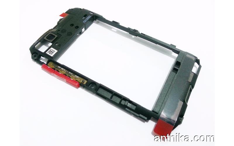 Blackberry Q5 Orta Kasa KVK Depodan Middle Frame Red ASY-51328