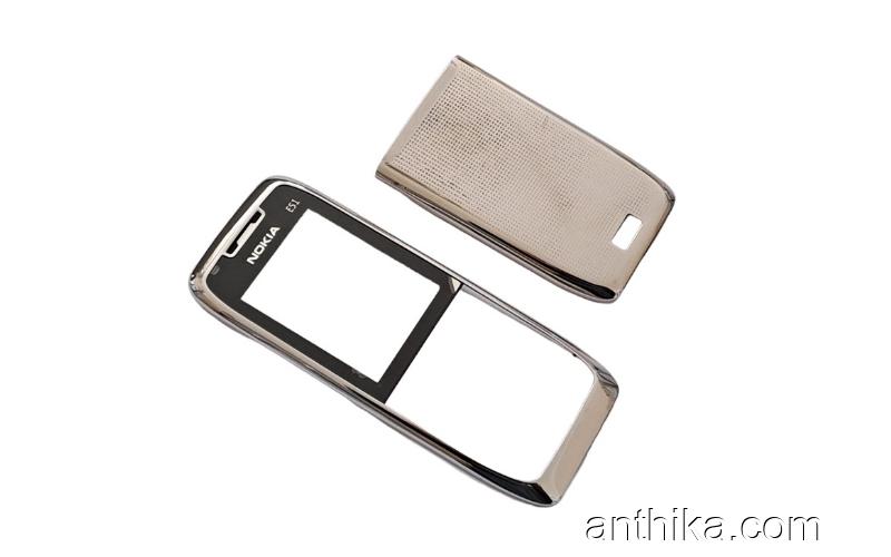 Nokia E51 Kapak Set Original Front and Battery Cover Silver New