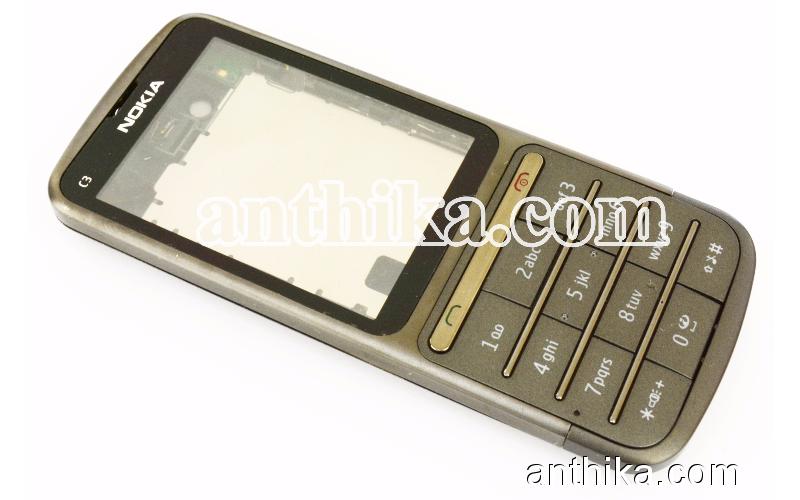 Nokia C3-01 Dokunmatik Kapak Kasa Tuş Touch Housing Dark Grey Used-3