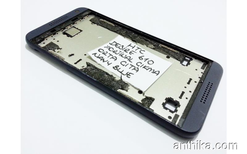 HTC Desire 610 Orta Metal Çerçeve Middle Frame Navy Blue