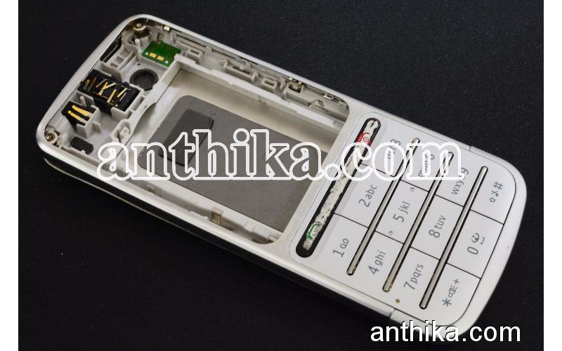 Nokia C3-01 Kapak Kasa Tuş Orjinal Housing Silver Used-2