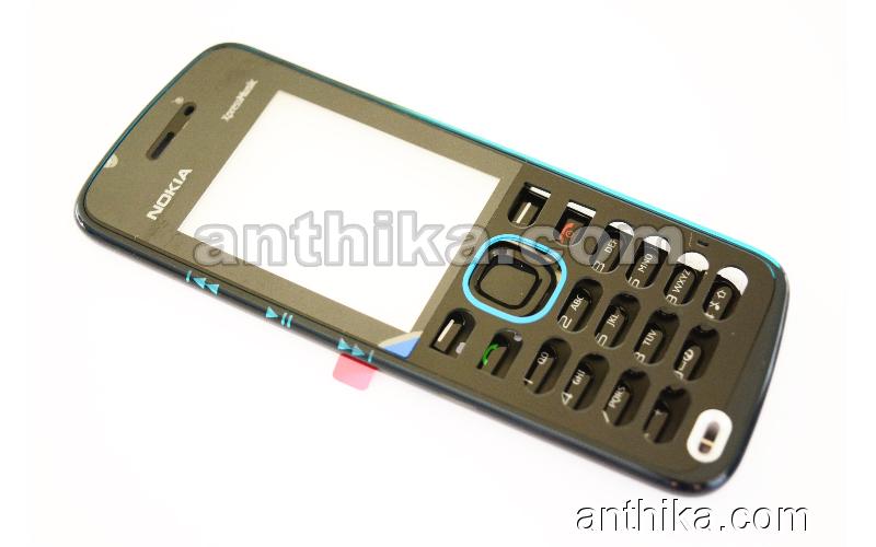 Nokia 5220 Kapak Tuş Original Front Cover Lens Keypad Blue New 0252584