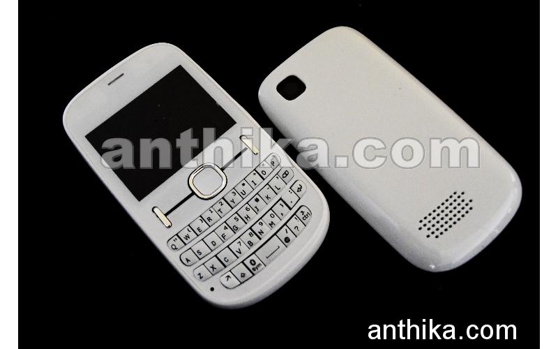 Nokia Asha 200 201 Kapak Tuş High Quality Cover and Keypad White New