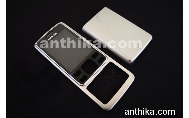 Nokia 6300 Kapak Original Front and Battery Cover Silver New