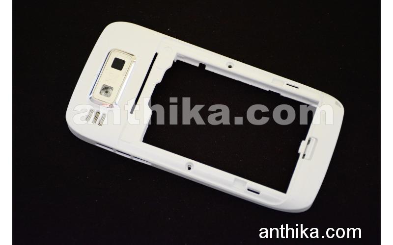 Nokia E72 Kasa Buzzer Şarj Soketi Original Middle Cover White Used