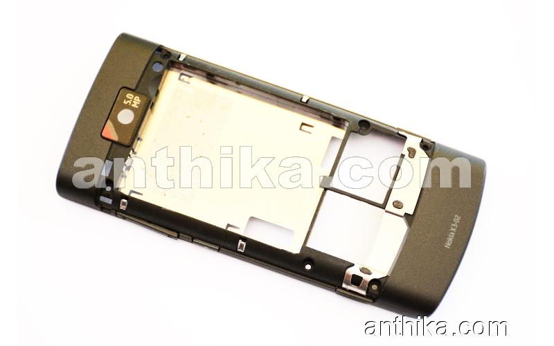 Nokia X3-02 Kasa Original Back Cover Middle Cover Dark Grey Used