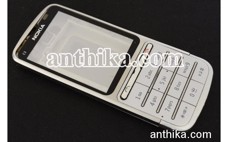 Nokia C3-01 Dokunmatik Kapak Kasa Tuş Orjinal Touchscreen Housing Silver Used