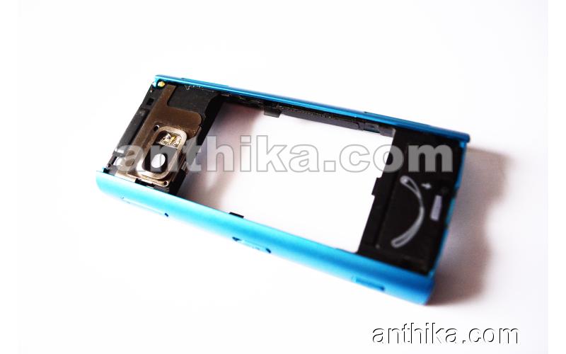 Nokia X6 X6-00 Kapak Kasa Original Middle Cover Middle Frame Blue Used