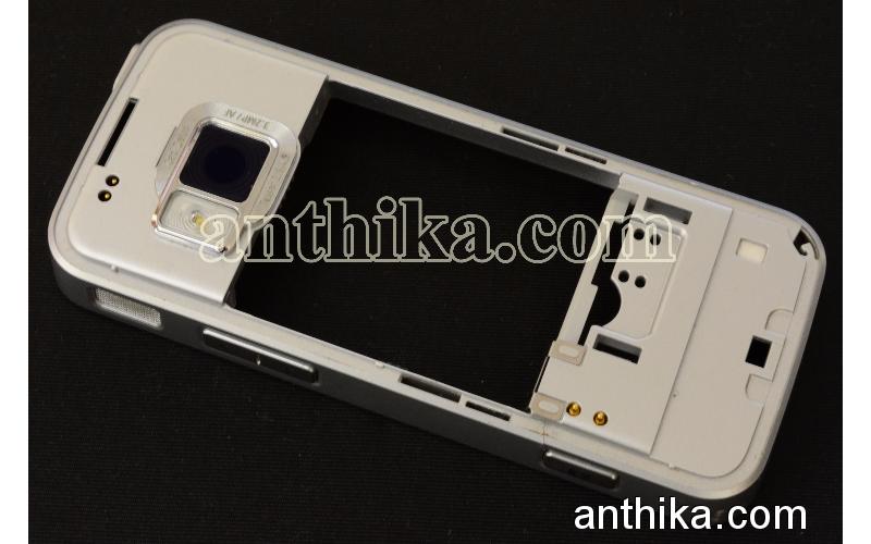 Nokia N78 Kasa Orjinal Full Middle Cover Frame Silver Used 0251845