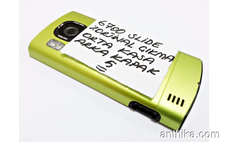 Nokia 6700 Slide Orjinal Orta Kasa Kapak Arka Kapak Green Middle-5