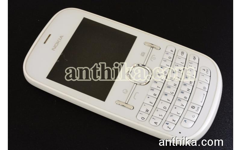 Nokia 200 201 Asha Kapak Tuş Orjinal Front Cover Keypad White Used