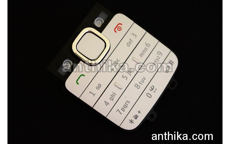 Nokia C2 C2-00 Tuş Original Keypad Silver New