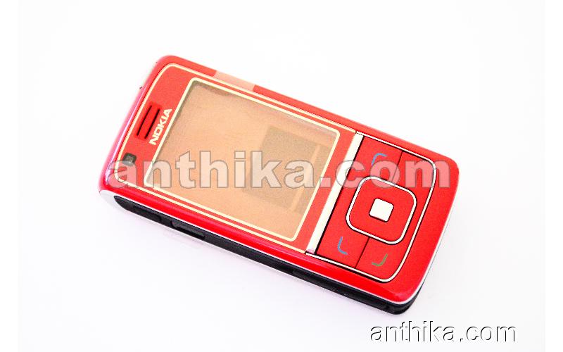 Nokia 6288 Kapak Kasa Tuş Original Full Housing Red New