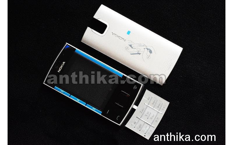 Nokia X3 X3-00 Kapak Tuş Set Original Cover Silver New 0254778