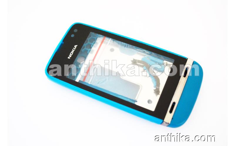 Nokia Asha 311 Kapak Kasa Tuş High Quality Full Housing Blue New