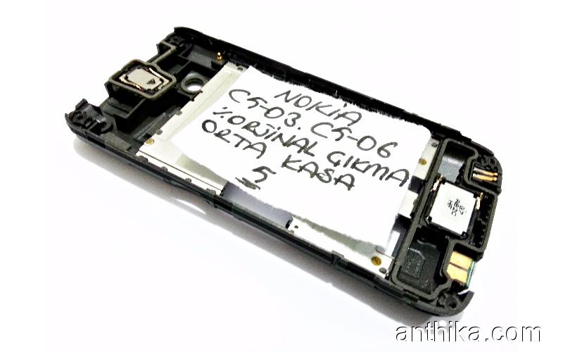 Nokia C5-03 C5-06 Orjinal Orta Kasa Middle Frame Black