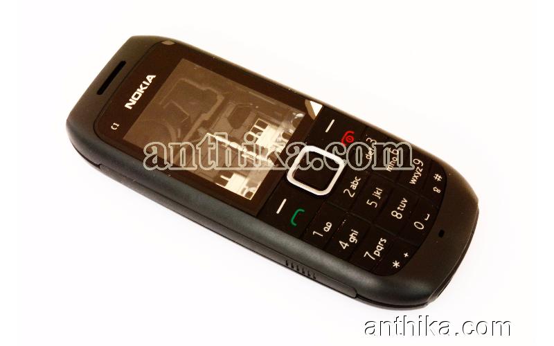 Nokia C1-00 Kapak Kasa Tuş Orjinal Kalitesinde Full Housing Black New
