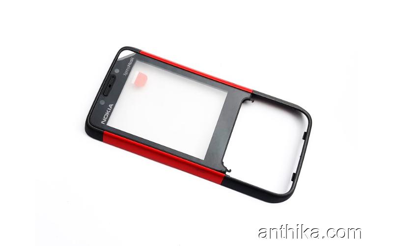 Nokia 5610 XpressMusic Kapak Speaker Original Front Cover Black Red New