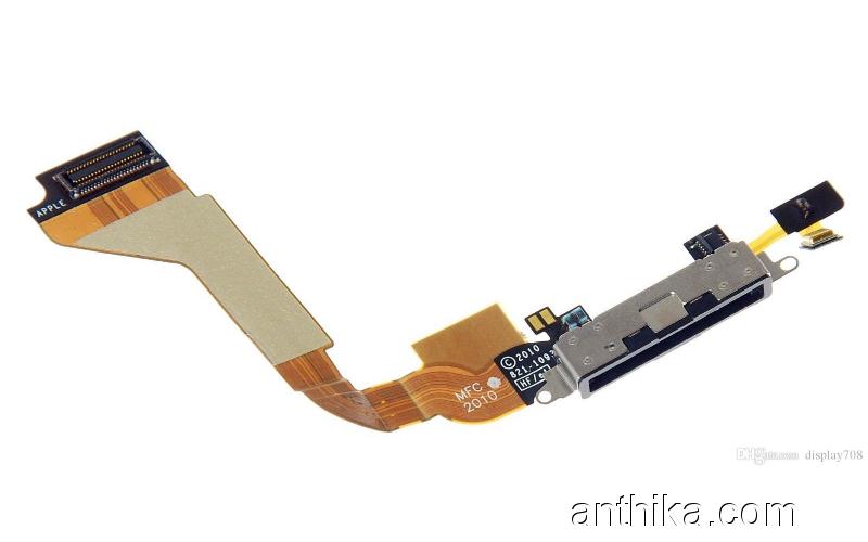 Apple Iphone 4 Şarj Soket Flex Original Charging Dock Flex Cable Black