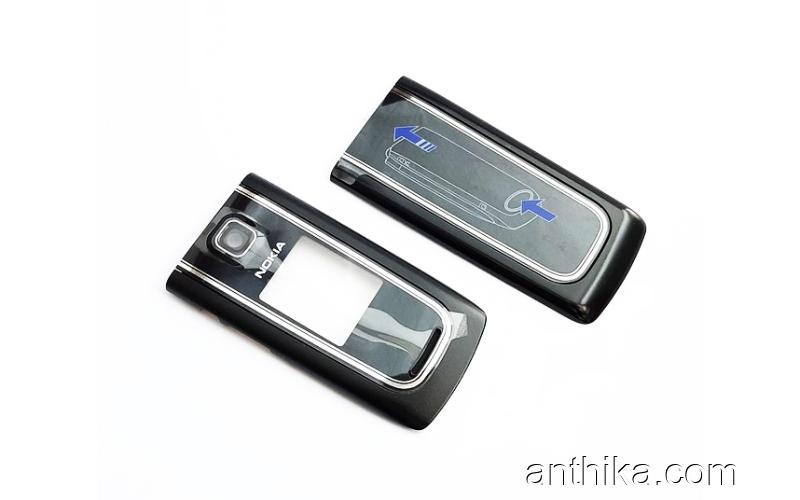 Nokia 6555 Kapak Set Original Front and Battery Cover Black New