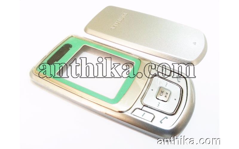 Samsung B520 Kapak Tuş Original Front Cover Keypad Silver New