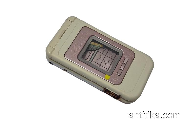 Nokia 7390 Kapak Kasa Tuş Flex Original Full Housing Chreme Pink New