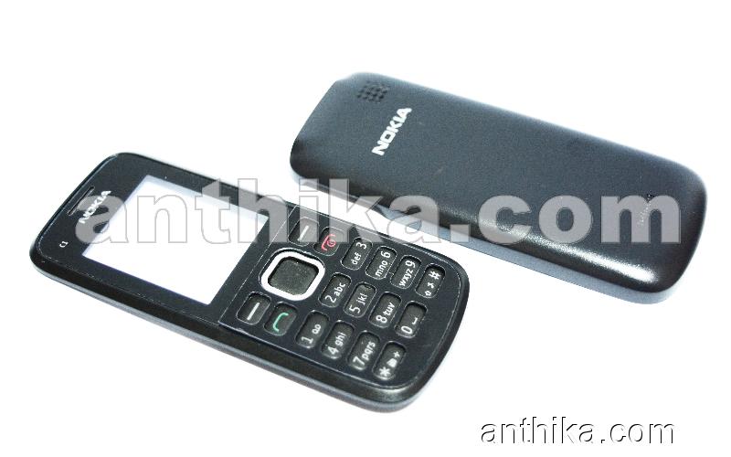 Nokia C1-02 Tuş High Quality Cover and Keypad Black New