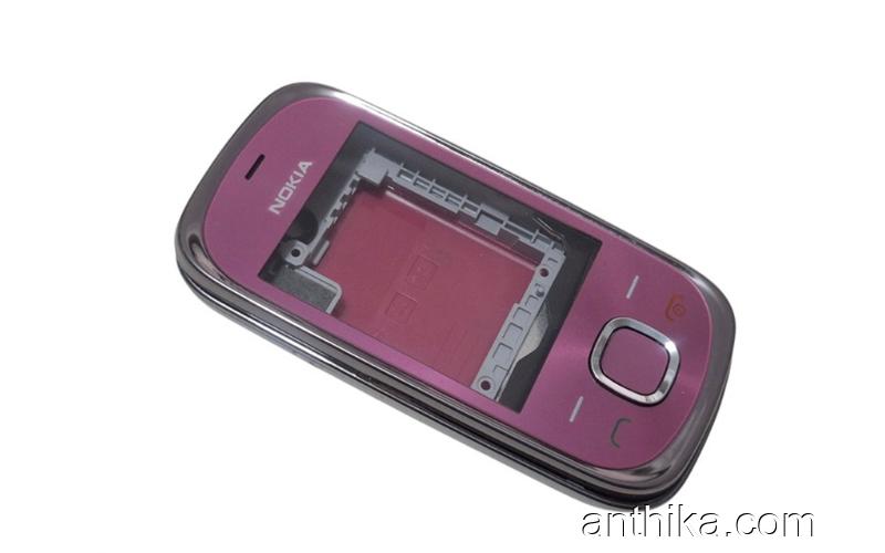 Nokia 7230 Kapak Kasa Tuş Soket Original Full Housing Pink New Condition