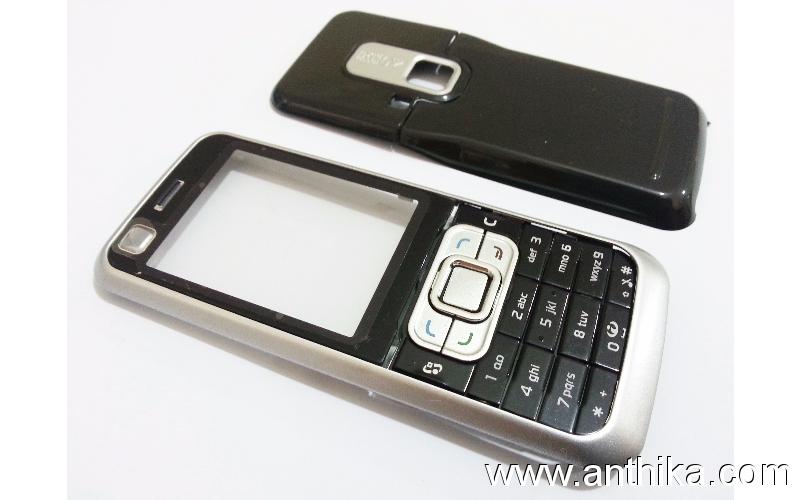 Nokia 6120 Classic Kapak Takım Black Silver Cover