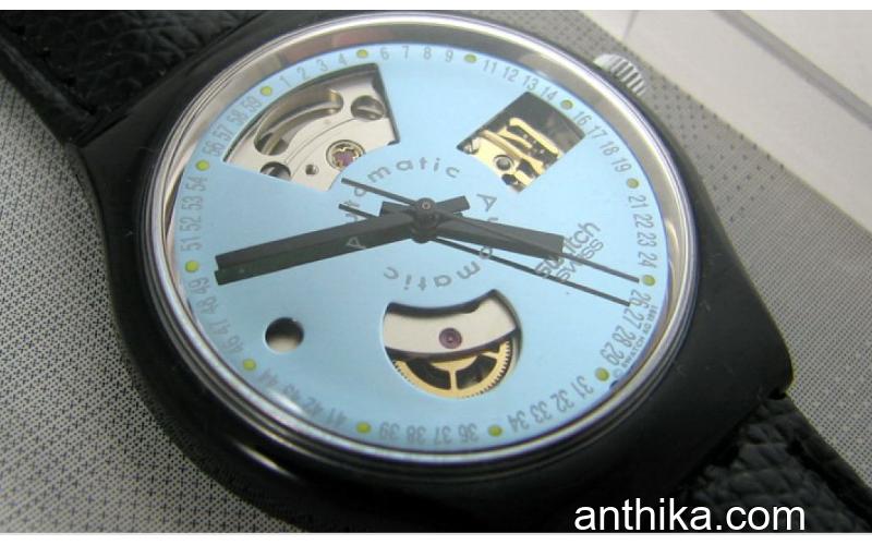 1991 SWATCH OTOMATİK BLACK MOTION 23 JEWELS KUTUSUNDA