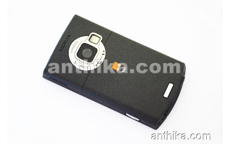 Nokia N80 Kasa Kapak Original Middle Cover Black Orange Logo New