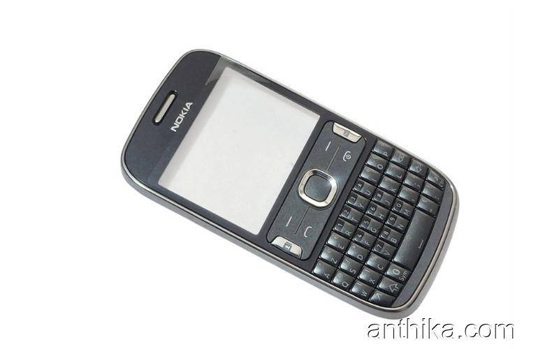 Nokia 302 Asha Kapak Tuş Original Front Cover and Keypad Gray New