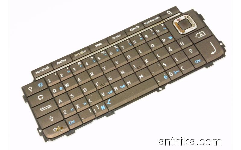 Nokia E90 Klavye Tuş QWERTZ Keypad Latin Mocca Brown Türkçe