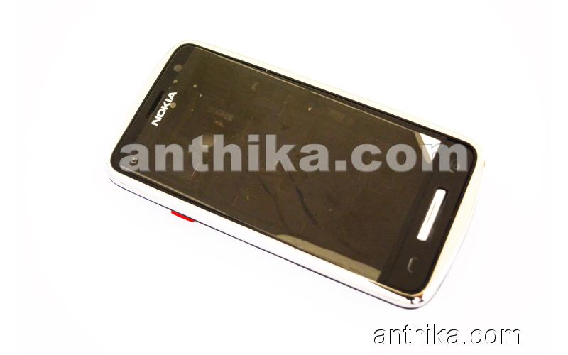 Nokia C6-01 Dokunmatik Kapak Kasa Tuş Original Touch Full Housing Silver