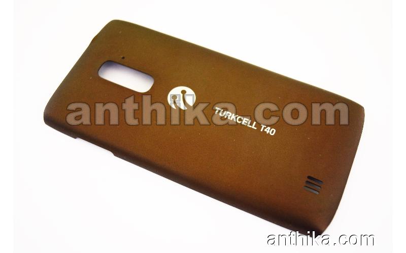 Turkcell T40 Kapak Original Battery Cover Brown Used