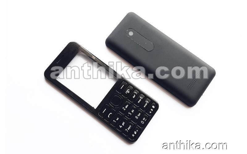 Nokia 206 Asha Kapak Tuş High Quality Xpress on Cover Black New