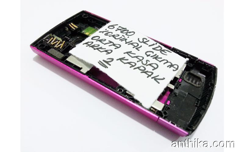 Nokia 6700 Slide Orjinal Orta Kasa Arka Kapak Pink-2