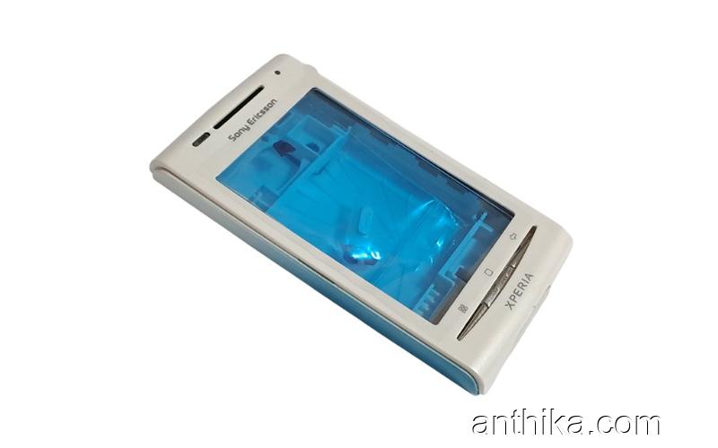 Sony Xperia E15i X8 Kapak Kasa Tuş Full Cover White Blue New