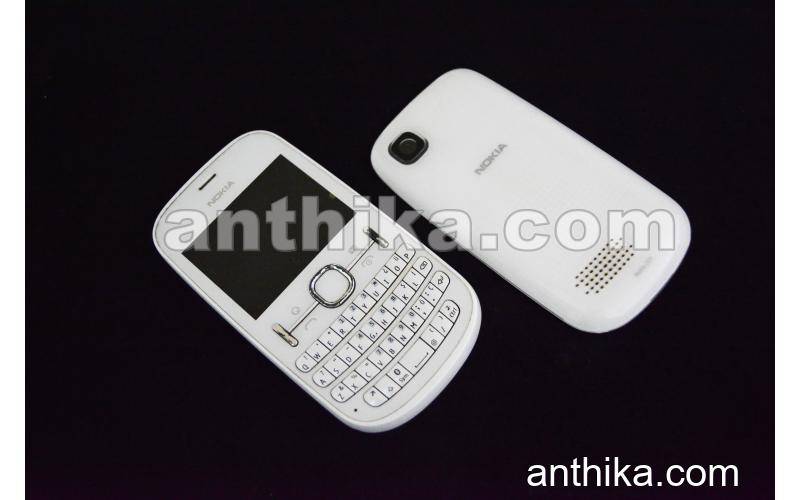 Nokia 200 201 Asha Kapak Tuş Original Front-Battery Cover Keypad White