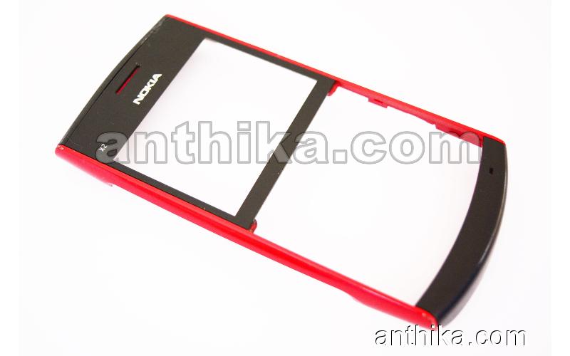 Nokia X2-01 Kapak Original Front Cover Black Red Used