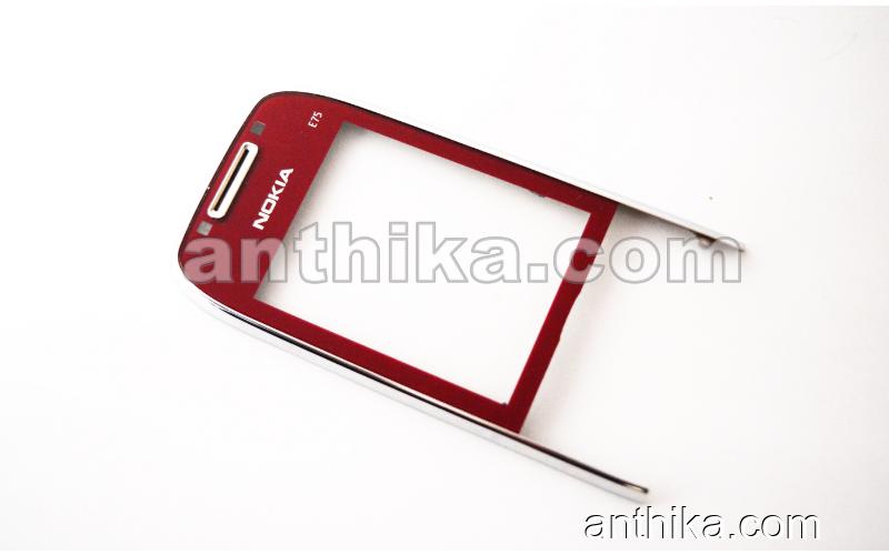 Nokia E75 Kapak Original Front Cover Red Used