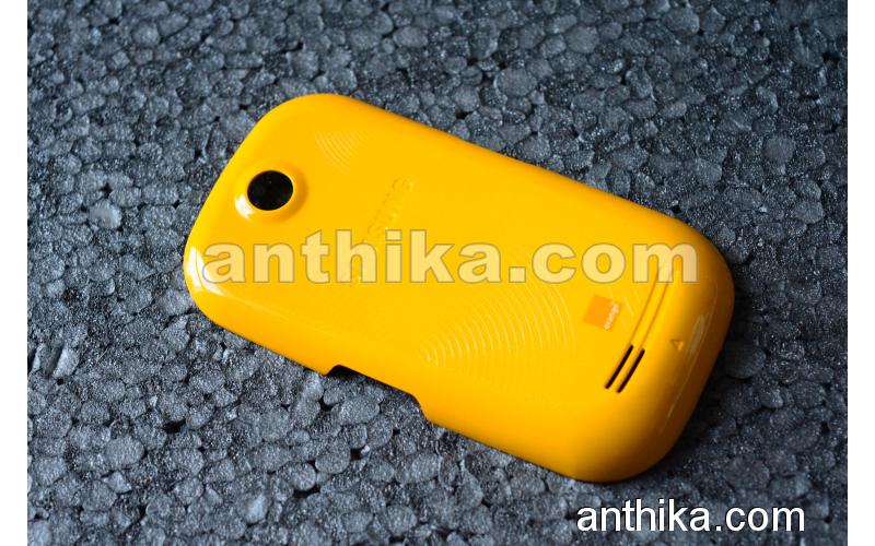 Samsung S3650 Kapak Original Battery Cover Yellow With Orange Logo