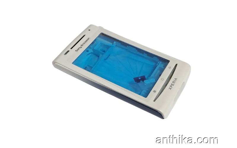 Sony Xperia E15i X8 Kapak Kasa Tuş Full Cover White Navy Blue New