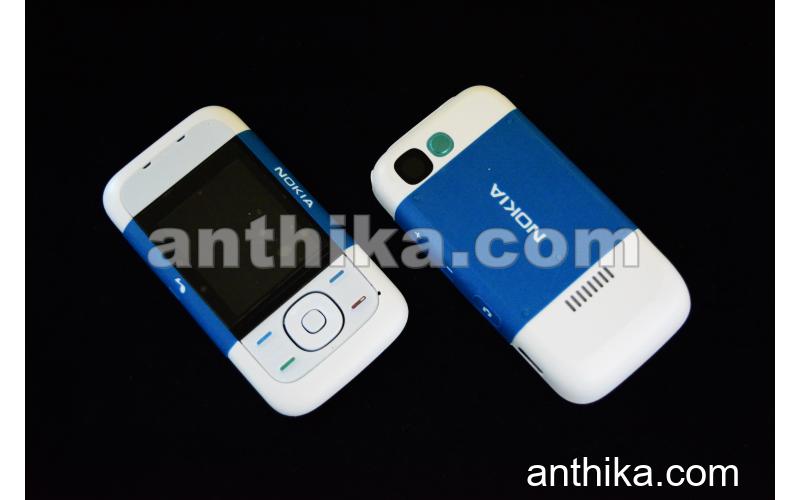 Nokia 5200 Kapak Tuş High Quality Xpress on Cover White Blue New