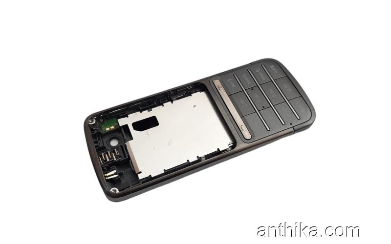 Nokia C3-01 Kapak Kasa Tuş  Original Full Housing Dark Gray New