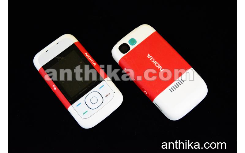 Nokia 5200 Kapak Tuş High Quality Xpress on Cover White Red New