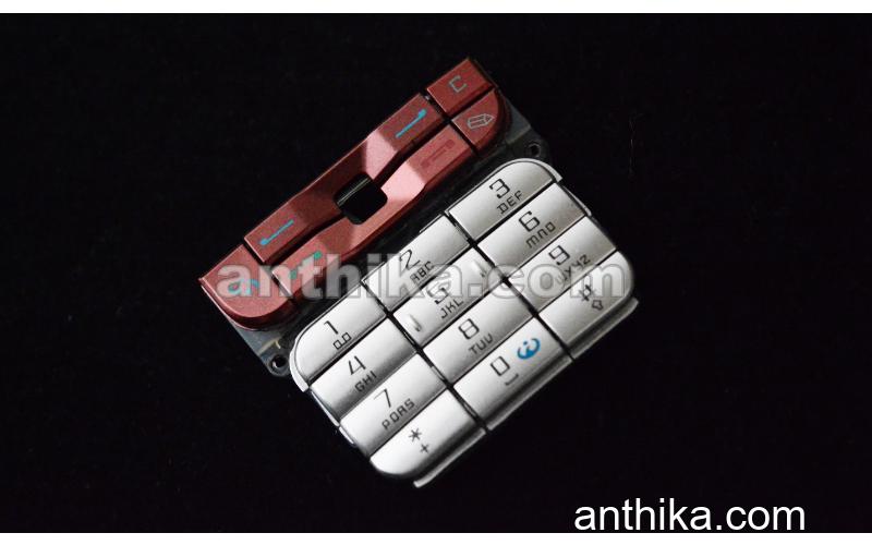 Nokia 3230 Tuş Original Keypad Keymat Silver Red New