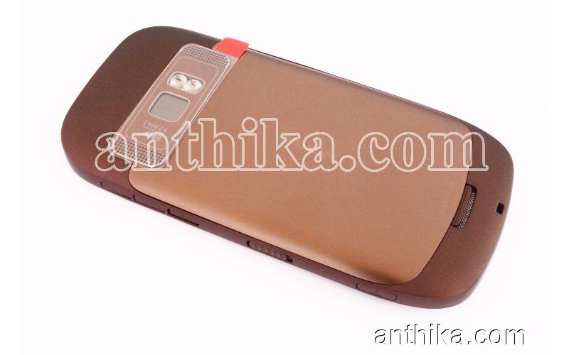 Nokia C7 Kapak Kasa Tuş Original Full Housing Brown New