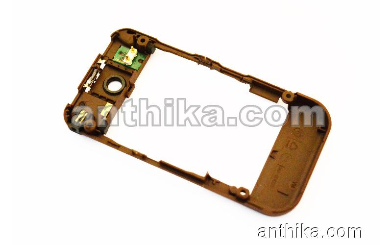 Nokia 7390 Kasa Şarj Soketi Original Middle Cover System Conn Brown